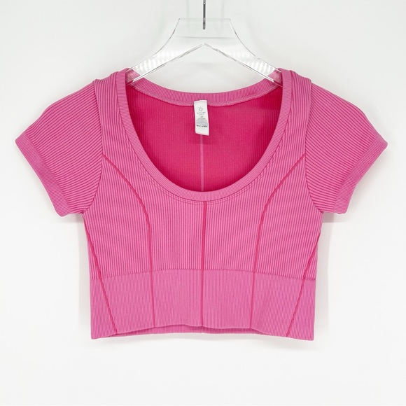 Aerie Ribbed Cropped Top S Pink - Picture 2 of 6